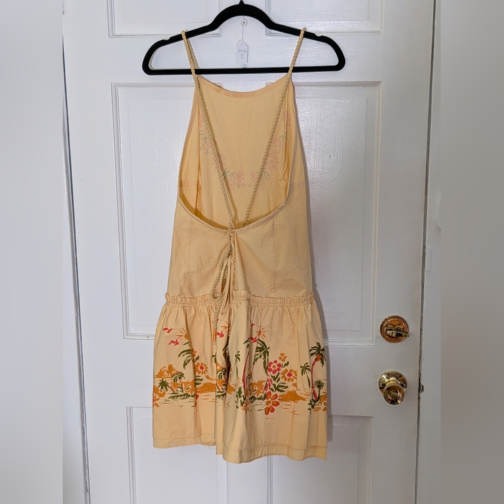 Free People Deserted Island Mini Dress Tropical Print Rope Back NWT - Picture 6 of 9